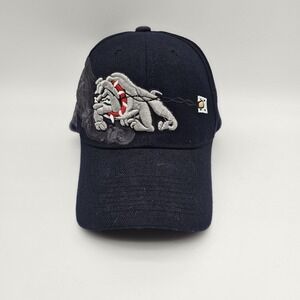 Bulldog Hat Cap Strap Back Mens One Size Wool Blend Embroidered Barbed Wire